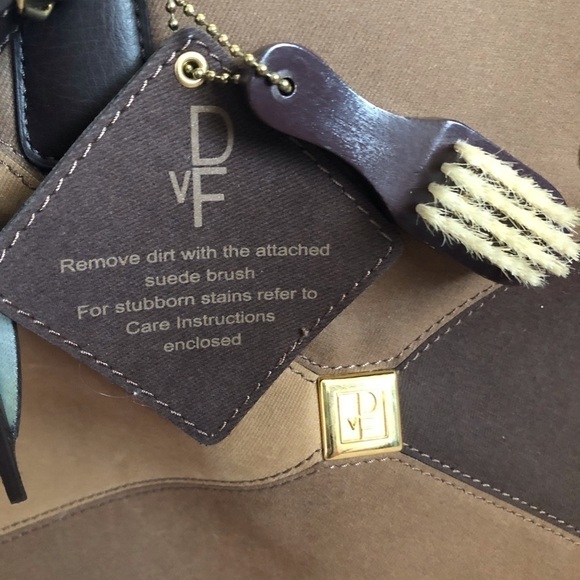 DVF Brown Multi-tone Faux Suede Overnight Bag - Picture 3 of 15